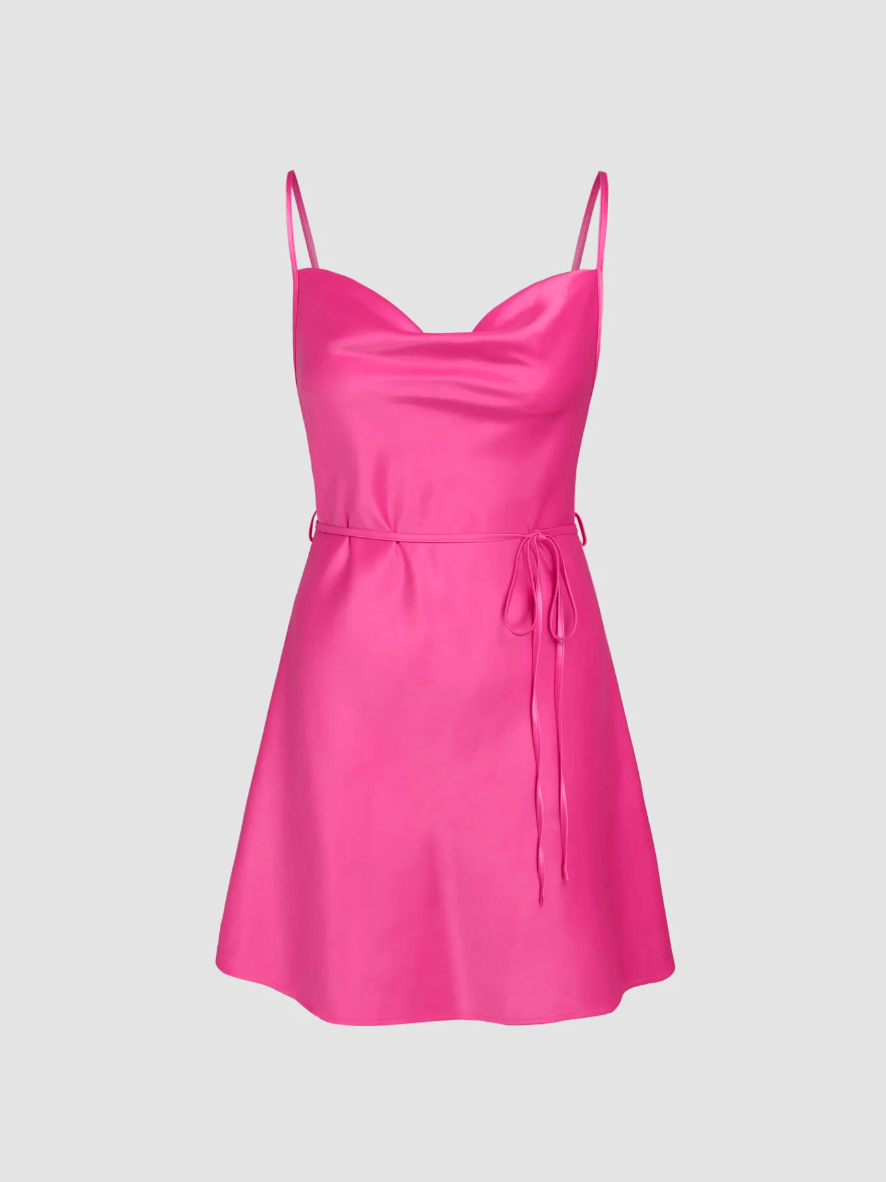 Maricel Long Dress Pink / Small Satin Cami Dress