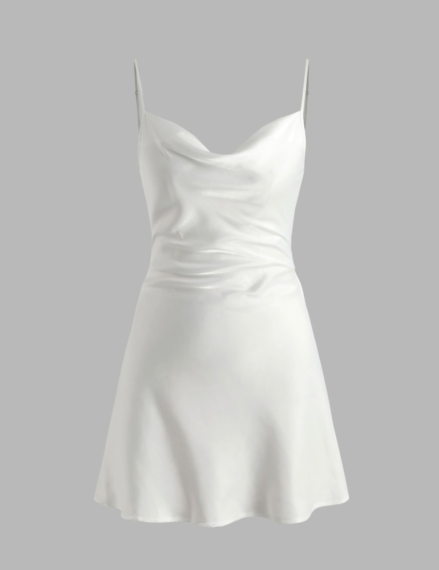 Maricel Long Dress White / Small Satin Cami Dress