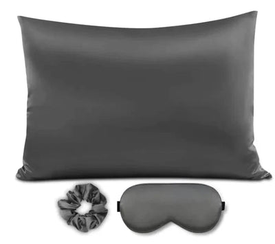 Maricel Long Dark grey threepiece suit / 50x76cm Elegant Silk-Effect Pillowcase